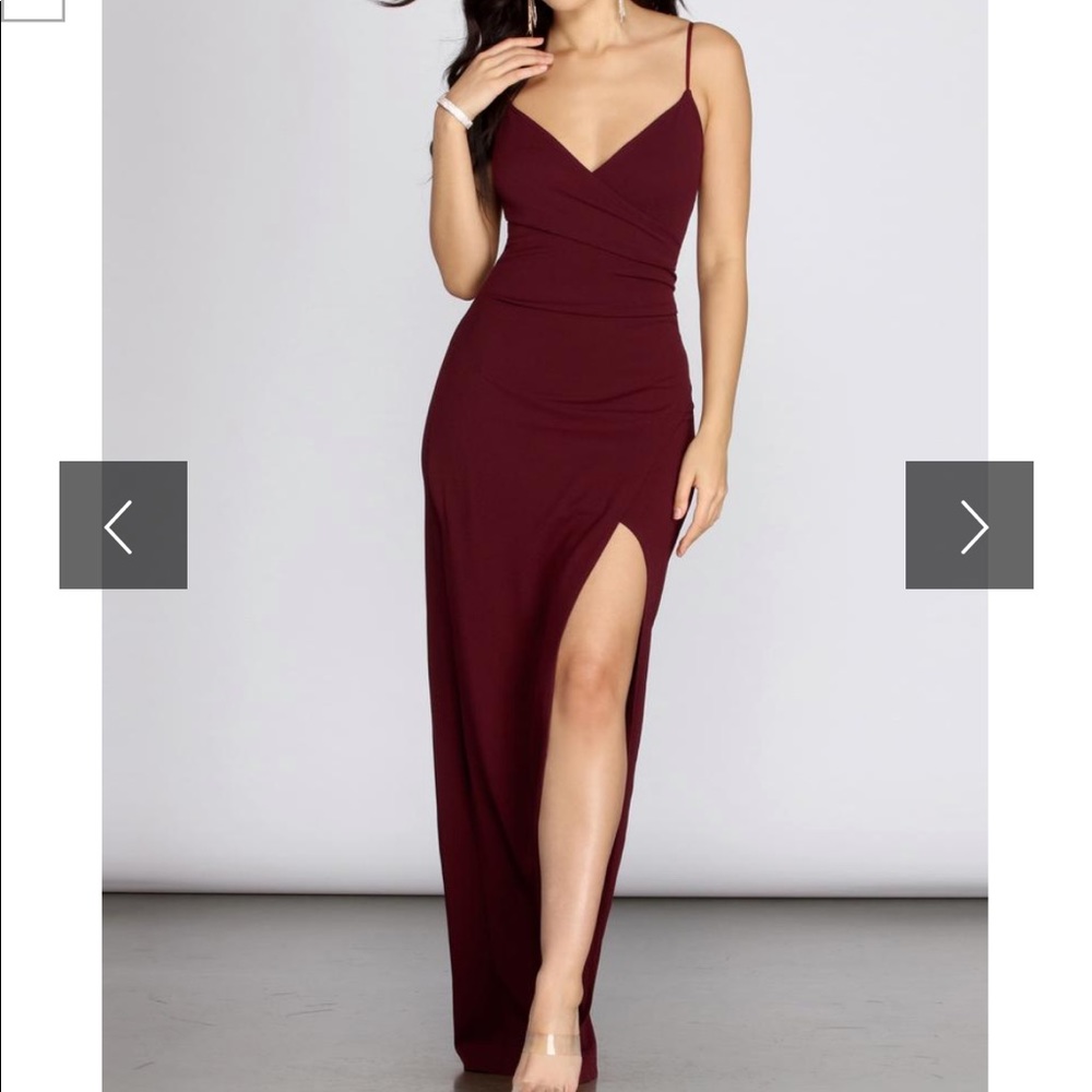 Sasha Formal High Slit Wrap Dress